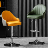 Industrial Style Bar-stool Iron Legs Leather Seat for Restaurant Bar Clearhalo 'Bar Furniture' 'Bar Stools' 'bar_stools' 'furn' 'furn_bar_stools' 'furniture_bar_stools' 'Kitchen & Dining Furniture' 'kitchen&dining_furn' 'kitchen' 'kitchen_furn' Furniture' 4575914