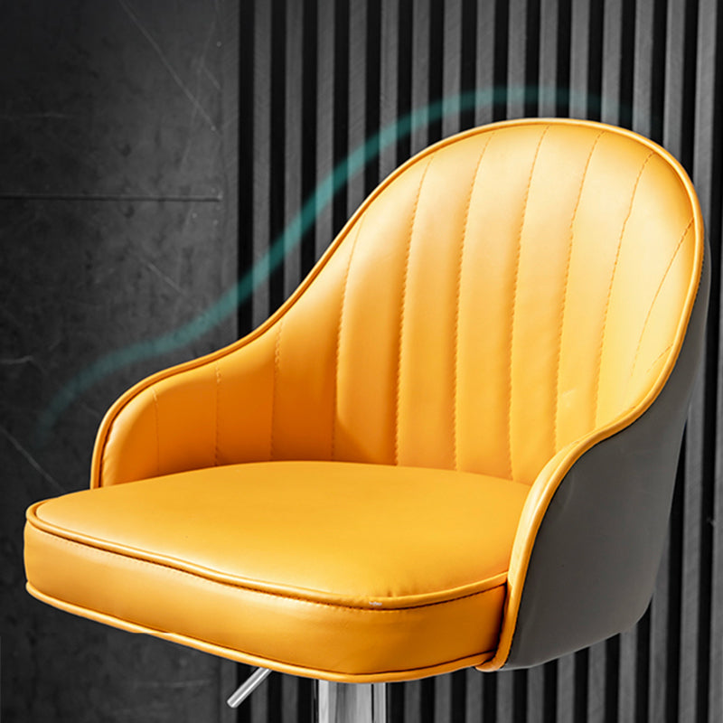 Industrial Style Bar-stool Iron Legs Leather Seat for Restaurant Bar Clearhalo 'Bar Furniture' 'Bar Stools' 'bar_stools' 'furn' 'furn_bar_stools' 'furniture_bar_stools' 'Kitchen & Dining Furniture' 'kitchen&dining_furn' 'kitchen' 'kitchen_furn' Furniture' 4575919