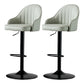 Industrial Style Bar-stool Iron Legs Leather Seat for Restaurant Bar Light Gray Black 2 Piece Set Clearhalo 'Bar Furniture' 'Bar Stools' 'bar_stools' 'furn' 'furn_bar_stools' 'furniture_bar_stools' 'Kitchen & Dining Furniture' 'kitchen&dining_furn' 'kitchen' 'kitchen_furn' Furniture' 4575934