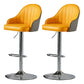 Industrial Style Bar-stool Iron Legs Leather Seat for Restaurant Bar Light Gray-Yellow Silver 2 Piece Set Clearhalo 'Bar Furniture' 'Bar Stools' 'bar_stools' 'furn' 'furn_bar_stools' 'furniture_bar_stools' 'Kitchen & Dining Furniture' 'kitchen&dining_furn' 'kitchen' 'kitchen_furn' Furniture' 4575943