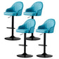 Industrial Style Bar-stool Iron Legs Leather Seat for Restaurant Bar Sky Blue Black 4 Piece Set Clearhalo 'Bar Furniture' 'Bar Stools' 'bar_stools' 'furn' 'furn_bar_stools' 'furniture_bar_stools' 'Kitchen & Dining Furniture' 'kitchen&dining_furn' 'kitchen' 'kitchen_furn' Furniture' 4575951