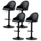 Industrial Style Bar-stool Iron Legs Leather Seat for Restaurant Bar Black Black 4 Piece Set Clearhalo 'Bar Furniture' 'Bar Stools' 'bar_stools' 'furn' 'furn_bar_stools' 'furniture_bar_stools' 'Kitchen & Dining Furniture' 'kitchen&dining_furn' 'kitchen' 'kitchen_furn' Furniture' 4575952
