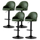 Industrial Style Bar-stool Iron Legs Leather Seat for Restaurant Bar Blackish Green Black 4 Piece Set Clearhalo 'Bar Furniture' 'Bar Stools' 'bar_stools' 'furn' 'furn_bar_stools' 'furniture_bar_stools' 'Kitchen & Dining Furniture' 'kitchen&dining_furn' 'kitchen' 'kitchen_furn' Furniture' 4575953