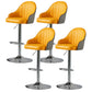 Industrial Style Bar-stool Iron Legs Leather Seat for Restaurant Bar Light Gray-Yellow Silver 4 Piece Set Clearhalo 'Bar Furniture' 'Bar Stools' 'bar_stools' 'furn' 'furn_bar_stools' 'furniture_bar_stools' 'Kitchen & Dining Furniture' 'kitchen&dining_furn' 'kitchen' 'kitchen_furn' Furniture' 4575957