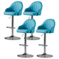 Industrial Style Bar-stool Iron Legs Leather Seat for Restaurant Bar Sky Blue Silver 4 Piece Set Clearhalo 'Bar Furniture' 'Bar Stools' 'bar_stools' 'furn' 'furn_bar_stools' 'furniture_bar_stools' 'Kitchen & Dining Furniture' 'kitchen&dining_furn' 'kitchen' 'kitchen_furn' Furniture' 4575958