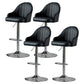 Industrial Style Bar-stool Iron Legs Leather Seat for Restaurant Bar Black Silver 4 Piece Set Clearhalo 'Bar Furniture' 'Bar Stools' 'bar_stools' 'furn' 'furn_bar_stools' 'furniture_bar_stools' 'Kitchen & Dining Furniture' 'kitchen&dining_furn' 'kitchen' 'kitchen_furn' Furniture' 4575959