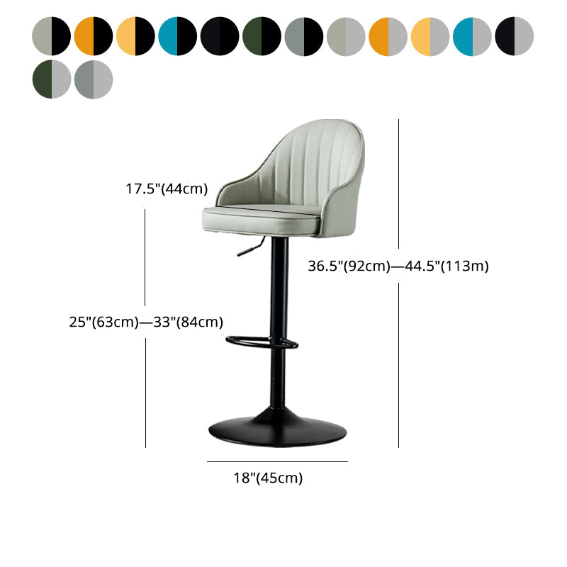 Industrial Style Bar-stool Iron Legs Leather Seat for Restaurant Bar Clearhalo 'Bar Furniture' 'Bar Stools' 'bar_stools' 'furn' 'furn_bar_stools' 'furniture_bar_stools' 'Kitchen & Dining Furniture' 'kitchen&dining_furn' 'kitchen' 'kitchen_furn' Furniture' 4575962