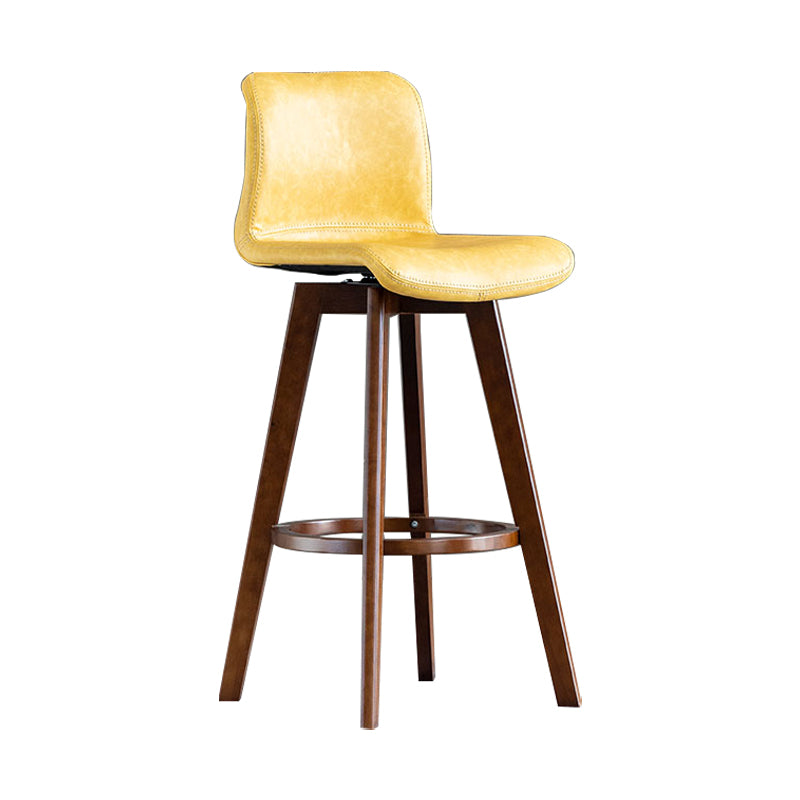 Scandinavia Style Bar-stool Wooden Legs Rectangle Seat for Kitchen Bar Yellow Brown 1 Piece Clearhalo 'Bar Furniture' 'Bar Stools' 'bar_stools' 'furn' 'furn_bar_stools' 'furniture_bar_stools' 'Kitchen & Dining Furniture' 'kitchen&dining_furn' 'kitchen' 'kitchen_furn' Furniture' 4575964