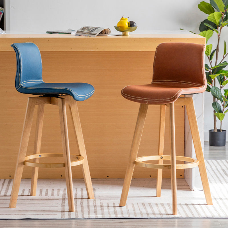 Scandinavia Style Bar-stool Wooden Legs Rectangle Seat for Kitchen Bar Clearhalo 'Bar Furniture' 'Bar Stools' 'bar_stools' 'furn' 'furn_bar_stools' 'furniture_bar_stools' 'Kitchen & Dining Furniture' 'kitchen&dining_furn' 'kitchen' 'kitchen_furn' Furniture' 4575965