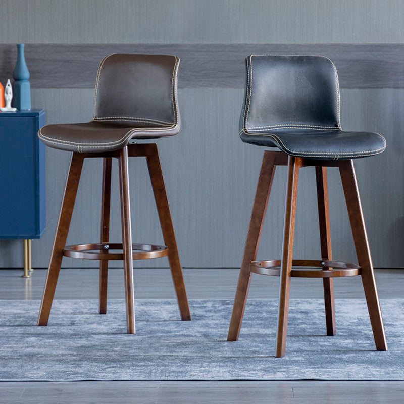 Scandinavia Style Bar-stool Wooden Legs Rectangle Seat for Kitchen Bar Clearhalo 'Bar Furniture' 'Bar Stools' 'bar_stools' 'furn' 'furn_bar_stools' 'furniture_bar_stools' 'Kitchen & Dining Furniture' 'kitchen&dining_furn' 'kitchen' 'kitchen_furn' Furniture' 4575968