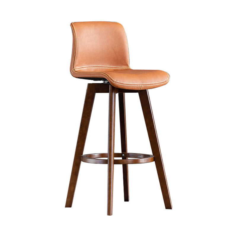 Scandinavia Style Bar-stool Wooden Legs Rectangle Seat for Kitchen Bar Light Brown Brown 1 Piece Clearhalo 'Bar Furniture' 'Bar Stools' 'bar_stools' 'furn' 'furn_bar_stools' 'furniture_bar_stools' 'Kitchen & Dining Furniture' 'kitchen&dining_furn' 'kitchen' 'kitchen_furn' Furniture' 4575972