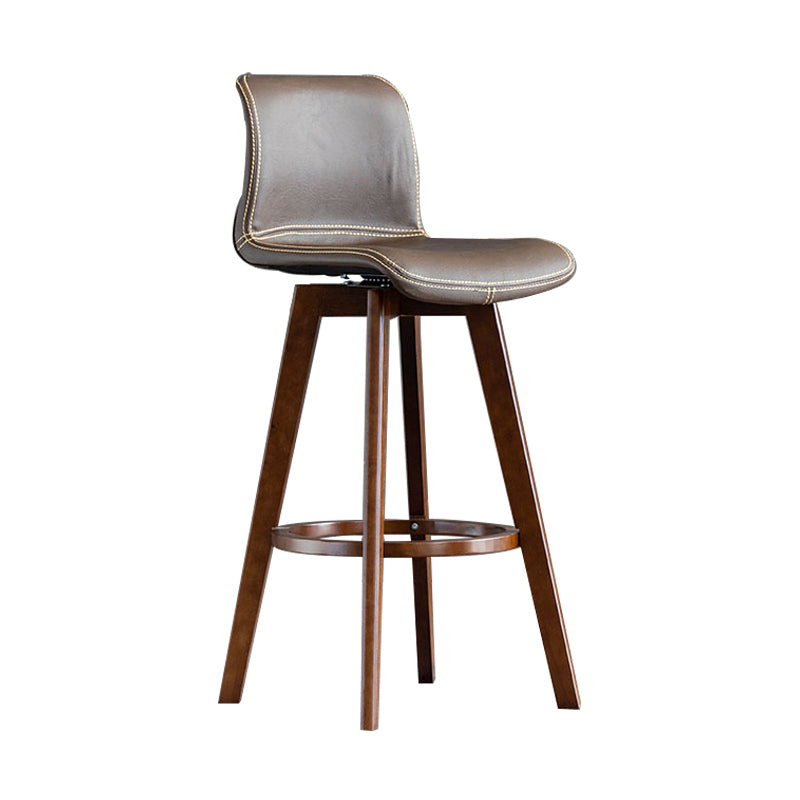 Scandinavia Style Bar-stool Wooden Legs Rectangle Seat for Kitchen Bar Coffee Brown 1 Piece Clearhalo 'Bar Furniture' 'Bar Stools' 'bar_stools' 'furn' 'furn_bar_stools' 'furniture_bar_stools' 'Kitchen & Dining Furniture' 'kitchen&dining_furn' 'kitchen' 'kitchen_furn' Furniture' 4575973