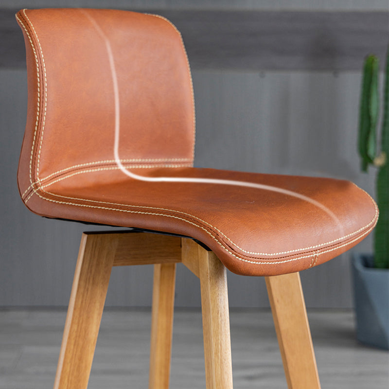 Scandinavia Style Bar-stool Wooden Legs Rectangle Seat for Kitchen Bar Clearhalo 'Bar Furniture' 'Bar Stools' 'bar_stools' 'furn' 'furn_bar_stools' 'furniture_bar_stools' 'Kitchen & Dining Furniture' 'kitchen&dining_furn' 'kitchen' 'kitchen_furn' Furniture' 4575974