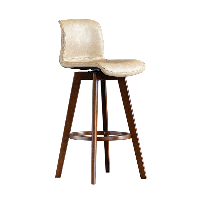 Scandinavia Style Bar-stool Wooden Legs Rectangle Seat for Kitchen Bar Light Khaki Brown 1 Piece Clearhalo 'Bar Furniture' 'Bar Stools' 'bar_stools' 'furn' 'furn_bar_stools' 'furniture_bar_stools' 'Kitchen & Dining Furniture' 'kitchen&dining_furn' 'kitchen' 'kitchen_furn' Furniture' 4575976