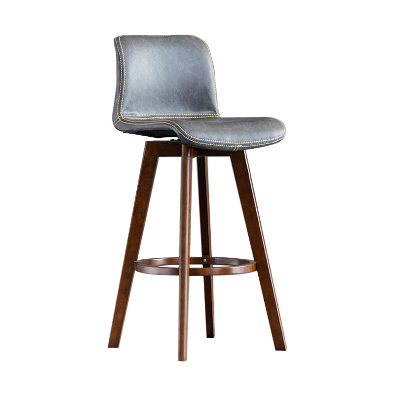 Scandinavia Style Bar-stool Wooden Legs Rectangle Seat for Kitchen Bar Grey Brown 1 Piece Clearhalo 'Bar Furniture' 'Bar Stools' 'bar_stools' 'furn' 'furn_bar_stools' 'furniture_bar_stools' 'Kitchen & Dining Furniture' 'kitchen&dining_furn' 'kitchen' 'kitchen_furn' Furniture' 4575979