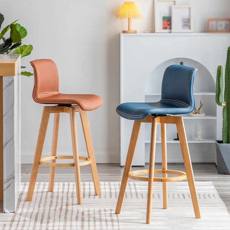 Scandinavia Style Bar-stool Wooden Legs Rectangle Seat for Kitchen Bar Clearhalo 'Bar Furniture' 'Bar Stools' 'bar_stools' 'furn' 'furn_bar_stools' 'furniture_bar_stools' 'Kitchen & Dining Furniture' 'kitchen&dining_furn' 'kitchen' 'kitchen_furn' Furniture' 4575982