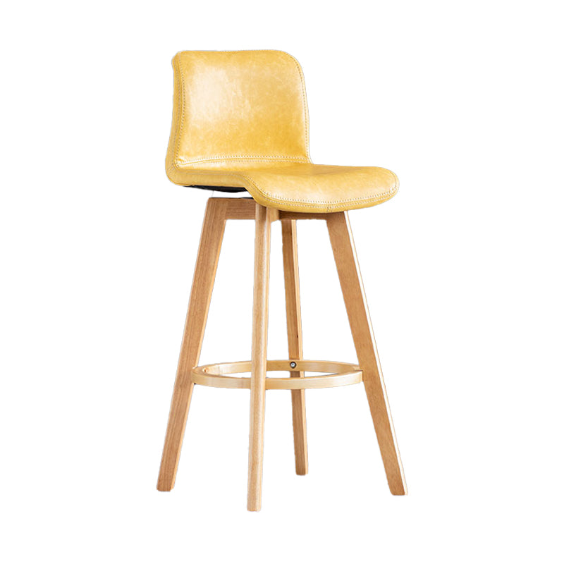 Scandinavia Style Bar-stool Wooden Legs Rectangle Seat for Kitchen Bar Yellow Natural 1 Piece Clearhalo 'Bar Furniture' 'Bar Stools' 'bar_stools' 'furn' 'furn_bar_stools' 'furniture_bar_stools' 'Kitchen & Dining Furniture' 'kitchen&dining_furn' 'kitchen' 'kitchen_furn' Furniture' 4575983