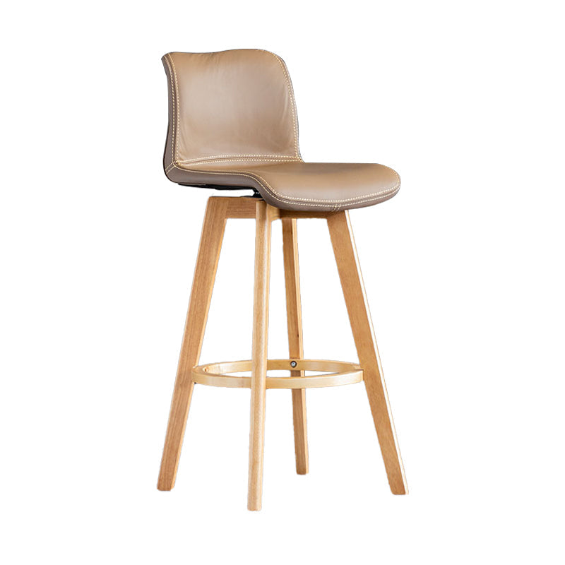 Scandinavia Style Bar-stool Wooden Legs Rectangle Seat for Kitchen Bar Dark Khaki Natural 1 Piece Clearhalo 'Bar Furniture' 'Bar Stools' 'bar_stools' 'furn' 'furn_bar_stools' 'furniture_bar_stools' 'Kitchen & Dining Furniture' 'kitchen&dining_furn' 'kitchen' 'kitchen_furn' Furniture' 4575984