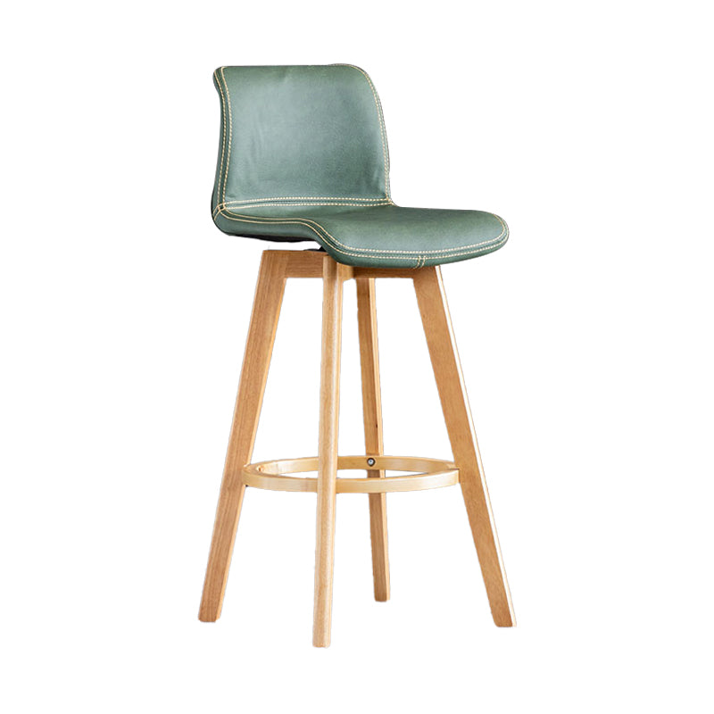 Scandinavia Style Bar-stool Wooden Legs Rectangle Seat for Kitchen Bar Blackish Green Natural 1 Piece Clearhalo 'Bar Furniture' 'Bar Stools' 'bar_stools' 'furn' 'furn_bar_stools' 'furniture_bar_stools' 'Kitchen & Dining Furniture' 'kitchen&dining_furn' 'kitchen' 'kitchen_furn' Furniture' 4575985