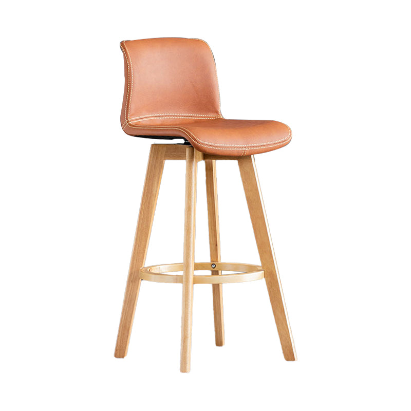 Scandinavia Style Bar-stool Wooden Legs Rectangle Seat for Kitchen Bar Light Brown Natural 1 Piece Clearhalo 'Bar Furniture' 'Bar Stools' 'bar_stools' 'furn' 'furn_bar_stools' 'furniture_bar_stools' 'Kitchen & Dining Furniture' 'kitchen&dining_furn' 'kitchen' 'kitchen_furn' Furniture' 4575987