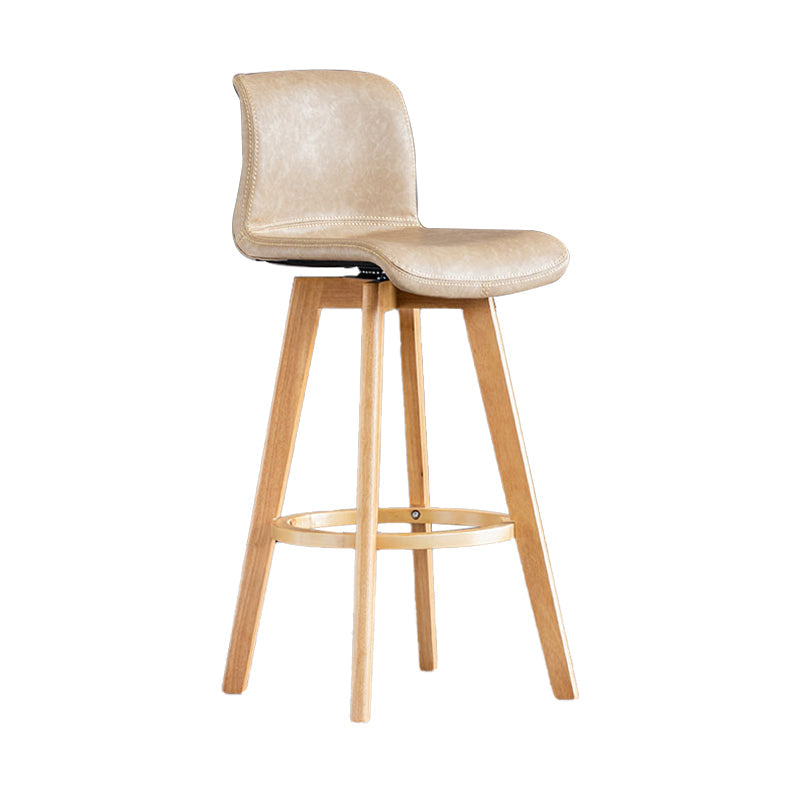 Scandinavia Style Bar-stool Wooden Legs Rectangle Seat for Kitchen Bar Light Khaki Natural 1 Piece Clearhalo 'Bar Furniture' 'Bar Stools' 'bar_stools' 'furn' 'furn_bar_stools' 'furniture_bar_stools' 'Kitchen & Dining Furniture' 'kitchen&dining_furn' 'kitchen' 'kitchen_furn' Furniture' 4575989