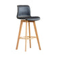 Scandinavia Style Bar-stool Wooden Legs Rectangle Seat for Kitchen Bar Matte Black Natural 1 Piece Clearhalo 'Bar Furniture' 'Bar Stools' 'bar_stools' 'furn' 'furn_bar_stools' 'furniture_bar_stools' 'Kitchen & Dining Furniture' 'kitchen&dining_furn' 'kitchen' 'kitchen_furn' Furniture' 4575990