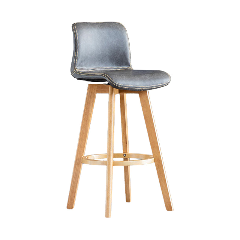 Scandinavia Style Bar-stool Wooden Legs Rectangle Seat for Kitchen Bar Grey Natural 1 Piece Clearhalo 'Bar Furniture' 'Bar Stools' 'bar_stools' 'furn' 'furn_bar_stools' 'furniture_bar_stools' 'Kitchen & Dining Furniture' 'kitchen&dining_furn' 'kitchen' 'kitchen_furn' Furniture' 4575991