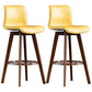 Scandinavia Style Bar-stool Wooden Legs Rectangle Seat for Kitchen Bar Yellow Brown 2 Piece Set Clearhalo 'Bar Furniture' 'Bar Stools' 'bar_stools' 'furn' 'furn_bar_stools' 'furniture_bar_stools' 'Kitchen & Dining Furniture' 'kitchen&dining_furn' 'kitchen' 'kitchen_furn' Furniture' 4575993