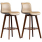 Scandinavia Style Bar-stool Wooden Legs Rectangle Seat for Kitchen Bar Dark Khaki Brown 2 Piece Set Clearhalo 'Bar Furniture' 'Bar Stools' 'bar_stools' 'furn' 'furn_bar_stools' 'furniture_bar_stools' 'Kitchen & Dining Furniture' 'kitchen&dining_furn' 'kitchen' 'kitchen_furn' Furniture' 4575994