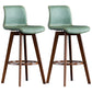 Scandinavia Style Bar-stool Wooden Legs Rectangle Seat for Kitchen Bar Blackish Green Brown 2 Piece Set Clearhalo 'Bar Furniture' 'Bar Stools' 'bar_stools' 'furn' 'furn_bar_stools' 'furniture_bar_stools' 'Kitchen & Dining Furniture' 'kitchen&dining_furn' 'kitchen' 'kitchen_furn' Furniture' 4575995