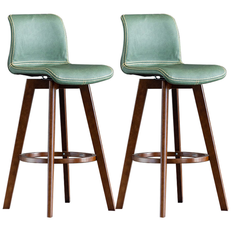 Scandinavia Style Bar-stool Wooden Legs Rectangle Seat for Kitchen Bar Blackish Green Brown 2 Piece Set Clearhalo 'Bar Furniture' 'Bar Stools' 'bar_stools' 'furn' 'furn_bar_stools' 'furniture_bar_stools' 'Kitchen & Dining Furniture' 'kitchen&dining_furn' 'kitchen' 'kitchen_furn' Furniture' 4575995