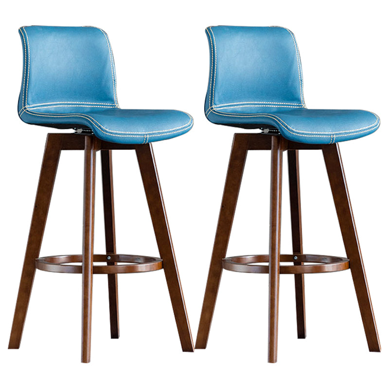 Scandinavia Style Bar-stool Wooden Legs Rectangle Seat for Kitchen Bar Royal Blue Brown 2 Piece Set Clearhalo 'Bar Furniture' 'Bar Stools' 'bar_stools' 'furn' 'furn_bar_stools' 'furniture_bar_stools' 'Kitchen & Dining Furniture' 'kitchen&dining_furn' 'kitchen' 'kitchen_furn' Furniture' 4575996