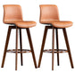 Scandinavia Style Bar-stool Wooden Legs Rectangle Seat for Kitchen Bar Light Brown Brown 2 Piece Set Clearhalo 'Bar Furniture' 'Bar Stools' 'bar_stools' 'furn' 'furn_bar_stools' 'furniture_bar_stools' 'Kitchen & Dining Furniture' 'kitchen&dining_furn' 'kitchen' 'kitchen_furn' Furniture' 4575997