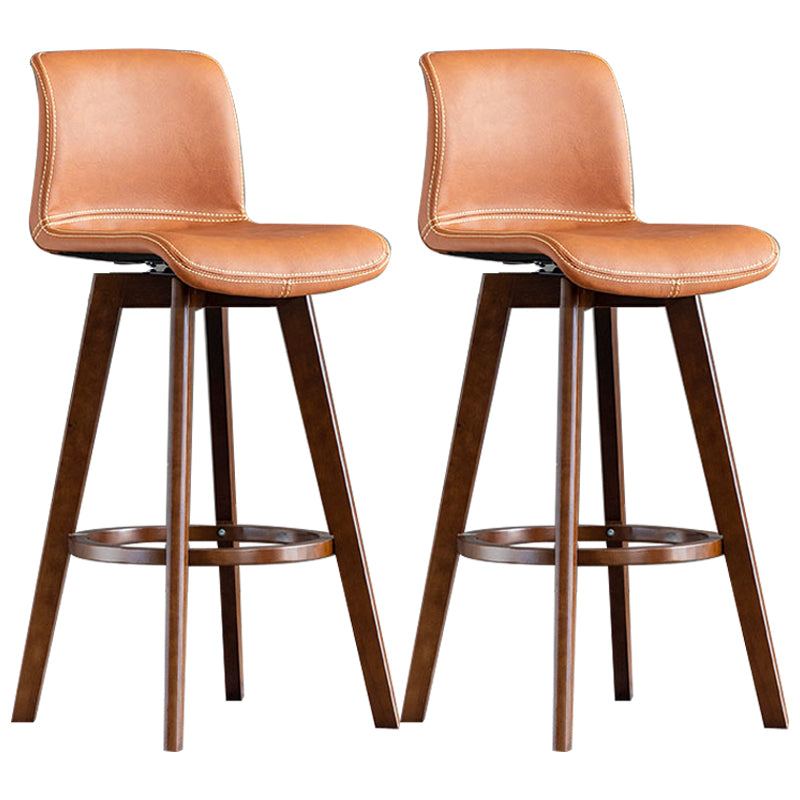 Scandinavia Style Bar-stool Wooden Legs Rectangle Seat for Kitchen Bar Light Brown Brown 2 Piece Set Clearhalo 'Bar Furniture' 'Bar Stools' 'bar_stools' 'furn' 'furn_bar_stools' 'furniture_bar_stools' 'Kitchen & Dining Furniture' 'kitchen&dining_furn' 'kitchen' 'kitchen_furn' Furniture' 4575997