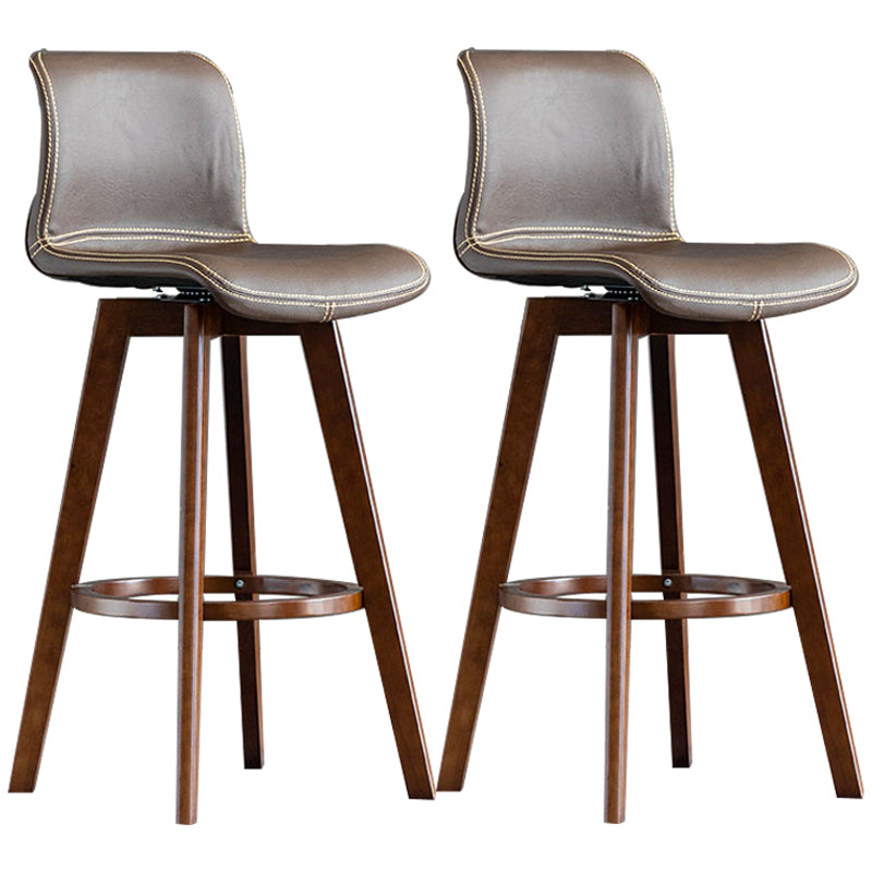 Scandinavia Style Bar-stool Wooden Legs Rectangle Seat for Kitchen Bar Coffee Brown 2 Piece Set Clearhalo 'Bar Furniture' 'Bar Stools' 'bar_stools' 'furn' 'furn_bar_stools' 'furniture_bar_stools' 'Kitchen & Dining Furniture' 'kitchen&dining_furn' 'kitchen' 'kitchen_furn' Furniture' 4575998