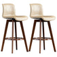 Scandinavia Style Bar-stool Wooden Legs Rectangle Seat for Kitchen Bar Light Khaki Brown 2 Piece Set Clearhalo 'Bar Furniture' 'Bar Stools' 'bar_stools' 'furn' 'furn_bar_stools' 'furniture_bar_stools' 'Kitchen & Dining Furniture' 'kitchen&dining_furn' 'kitchen' 'kitchen_furn' Furniture' 4575999