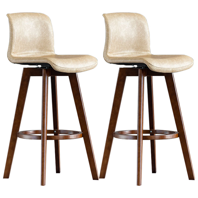 Scandinavia Style Bar-stool Wooden Legs Rectangle Seat for Kitchen Bar Light Khaki Brown 2 Piece Set Clearhalo 'Bar Furniture' 'Bar Stools' 'bar_stools' 'furn' 'furn_bar_stools' 'furniture_bar_stools' 'Kitchen & Dining Furniture' 'kitchen&dining_furn' 'kitchen' 'kitchen_furn' Furniture' 4575999