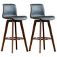 Scandinavia Style Bar-stool Wooden Legs Rectangle Seat for Kitchen Bar Matte Black Brown 2 Piece Set Clearhalo 'Bar Furniture' 'Bar Stools' 'bar_stools' 'furn' 'furn_bar_stools' 'furniture_bar_stools' 'Kitchen & Dining Furniture' 'kitchen&dining_furn' 'kitchen' 'kitchen_furn' Furniture' 4576000