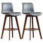 Scandinavia Style Bar-stool Wooden Legs Rectangle Seat for Kitchen Bar Grey Brown 2 Piece Set Clearhalo 'Bar Furniture' 'Bar Stools' 'bar_stools' 'furn' 'furn_bar_stools' 'furniture_bar_stools' 'Kitchen & Dining Furniture' 'kitchen&dining_furn' 'kitchen' 'kitchen_furn' Furniture' 4576001
