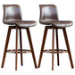 Scandinavia Style Bar-stool Wooden Legs Rectangle Seat for Kitchen Bar Dark Brown Brown 2 Piece Set Clearhalo 'Bar Furniture' 'Bar Stools' 'bar_stools' 'furn' 'furn_bar_stools' 'furniture_bar_stools' 'Kitchen & Dining Furniture' 'kitchen&dining_furn' 'kitchen' 'kitchen_furn' Furniture' 4576002