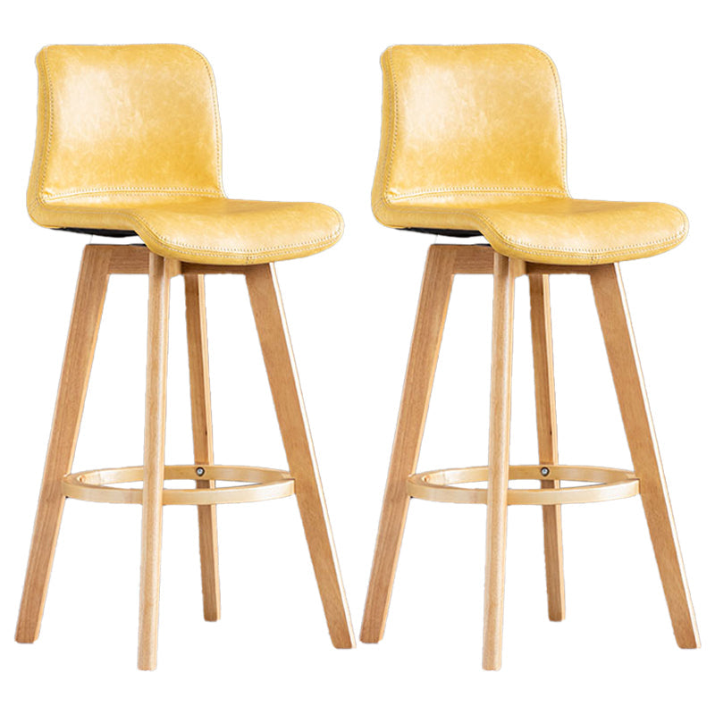 Scandinavia Style Bar-stool Wooden Legs Rectangle Seat for Kitchen Bar Yellow Natural 2 Piece Set Clearhalo 'Bar Furniture' 'Bar Stools' 'bar_stools' 'furn' 'furn_bar_stools' 'furniture_bar_stools' 'Kitchen & Dining Furniture' 'kitchen&dining_furn' 'kitchen' 'kitchen_furn' Furniture' 4576003
