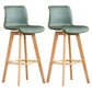 Scandinavia Style Bar-stool Wooden Legs Rectangle Seat for Kitchen Bar Blackish Green Natural 2 Piece Set Clearhalo 'Bar Furniture' 'Bar Stools' 'bar_stools' 'furn' 'furn_bar_stools' 'furniture_bar_stools' 'Kitchen & Dining Furniture' 'kitchen&dining_furn' 'kitchen' 'kitchen_furn' Furniture' 4576005