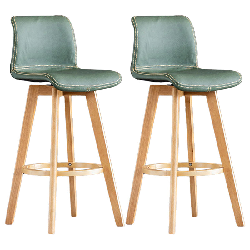 Scandinavia Style Bar-stool Wooden Legs Rectangle Seat for Kitchen Bar Blackish Green Natural 2 Piece Set Clearhalo 'Bar Furniture' 'Bar Stools' 'bar_stools' 'furn' 'furn_bar_stools' 'furniture_bar_stools' 'Kitchen & Dining Furniture' 'kitchen&dining_furn' 'kitchen' 'kitchen_furn' Furniture' 4576005