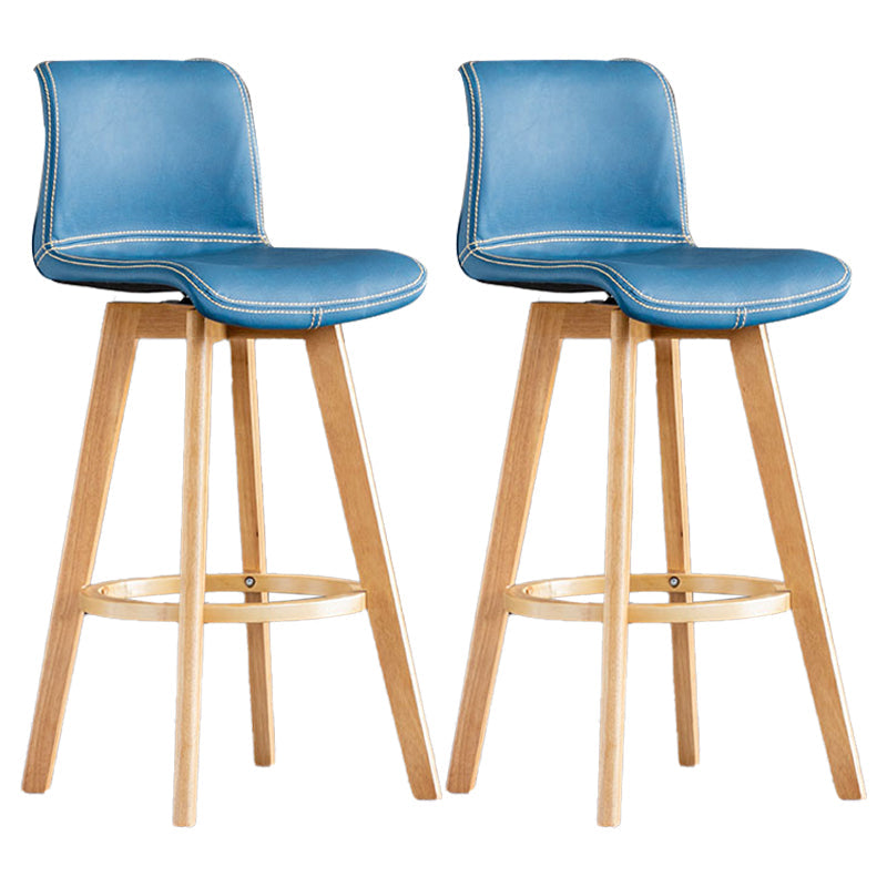 Scandinavia Style Bar-stool Wooden Legs Rectangle Seat for Kitchen Bar Royal Blue Natural 2 Piece Set Clearhalo 'Bar Furniture' 'Bar Stools' 'bar_stools' 'furn' 'furn_bar_stools' 'furniture_bar_stools' 'Kitchen & Dining Furniture' 'kitchen&dining_furn' 'kitchen' 'kitchen_furn' Furniture' 4576006
