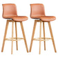 Scandinavia Style Bar-stool Wooden Legs Rectangle Seat for Kitchen Bar Light Brown Natural 2 Piece Set Clearhalo 'Bar Furniture' 'Bar Stools' 'bar_stools' 'furn' 'furn_bar_stools' 'furniture_bar_stools' 'Kitchen & Dining Furniture' 'kitchen&dining_furn' 'kitchen' 'kitchen_furn' Furniture' 4576007