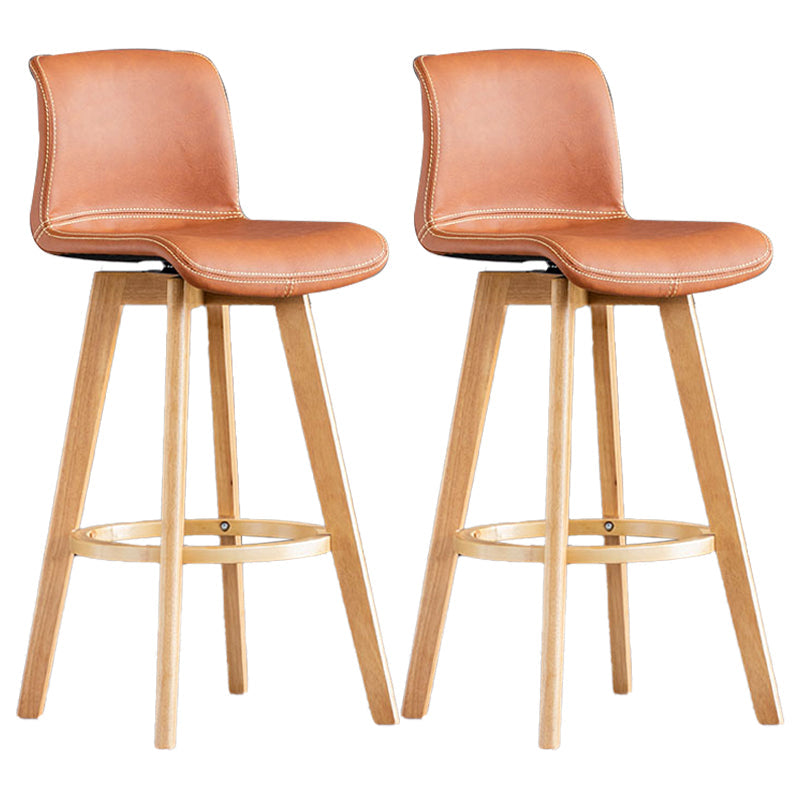 Scandinavia Style Bar-stool Wooden Legs Rectangle Seat for Kitchen Bar Light Brown Natural 2 Piece Set Clearhalo 'Bar Furniture' 'Bar Stools' 'bar_stools' 'furn' 'furn_bar_stools' 'furniture_bar_stools' 'Kitchen & Dining Furniture' 'kitchen&dining_furn' 'kitchen' 'kitchen_furn' Furniture' 4576007