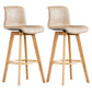Scandinavia Style Bar-stool Wooden Legs Rectangle Seat for Kitchen Bar Light Khaki Natural 2 Piece Set Clearhalo 'Bar Furniture' 'Bar Stools' 'bar_stools' 'furn' 'furn_bar_stools' 'furniture_bar_stools' 'Kitchen & Dining Furniture' 'kitchen&dining_furn' 'kitchen' 'kitchen_furn' Furniture' 4576009