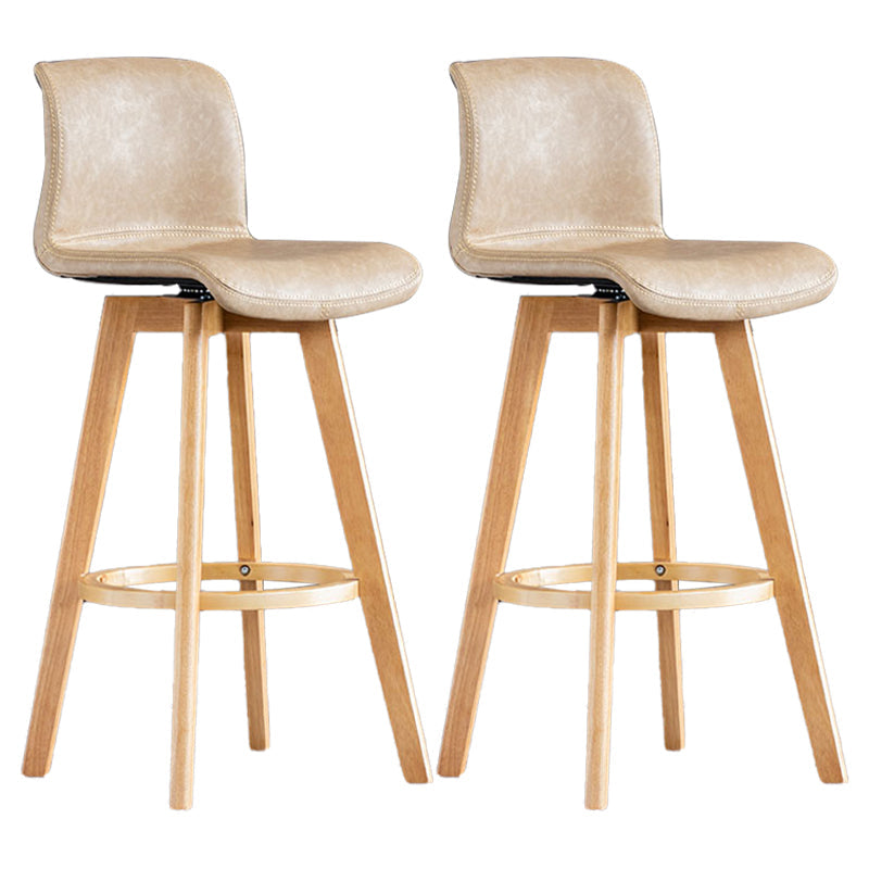 Scandinavia Style Bar-stool Wooden Legs Rectangle Seat for Kitchen Bar Light Khaki Natural 2 Piece Set Clearhalo 'Bar Furniture' 'Bar Stools' 'bar_stools' 'furn' 'furn_bar_stools' 'furniture_bar_stools' 'Kitchen & Dining Furniture' 'kitchen&dining_furn' 'kitchen' 'kitchen_furn' Furniture' 4576009