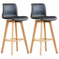 Scandinavia Style Bar-stool Wooden Legs Rectangle Seat for Kitchen Bar Matte Black Natural 2 Piece Set Clearhalo 'Bar Furniture' 'Bar Stools' 'bar_stools' 'furn' 'furn_bar_stools' 'furniture_bar_stools' 'Kitchen & Dining Furniture' 'kitchen&dining_furn' 'kitchen' 'kitchen_furn' Furniture' 4576010