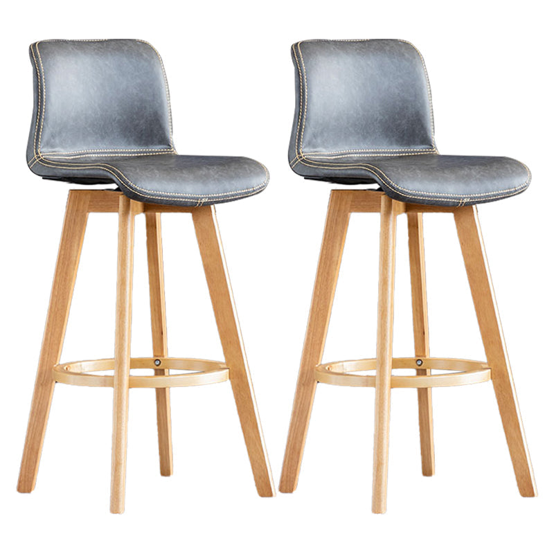 Scandinavia Style Bar-stool Wooden Legs Rectangle Seat for Kitchen Bar Grey Natural 2 Piece Set Clearhalo 'Bar Furniture' 'Bar Stools' 'bar_stools' 'furn' 'furn_bar_stools' 'furniture_bar_stools' 'Kitchen & Dining Furniture' 'kitchen&dining_furn' 'kitchen' 'kitchen_furn' Furniture' 4576011